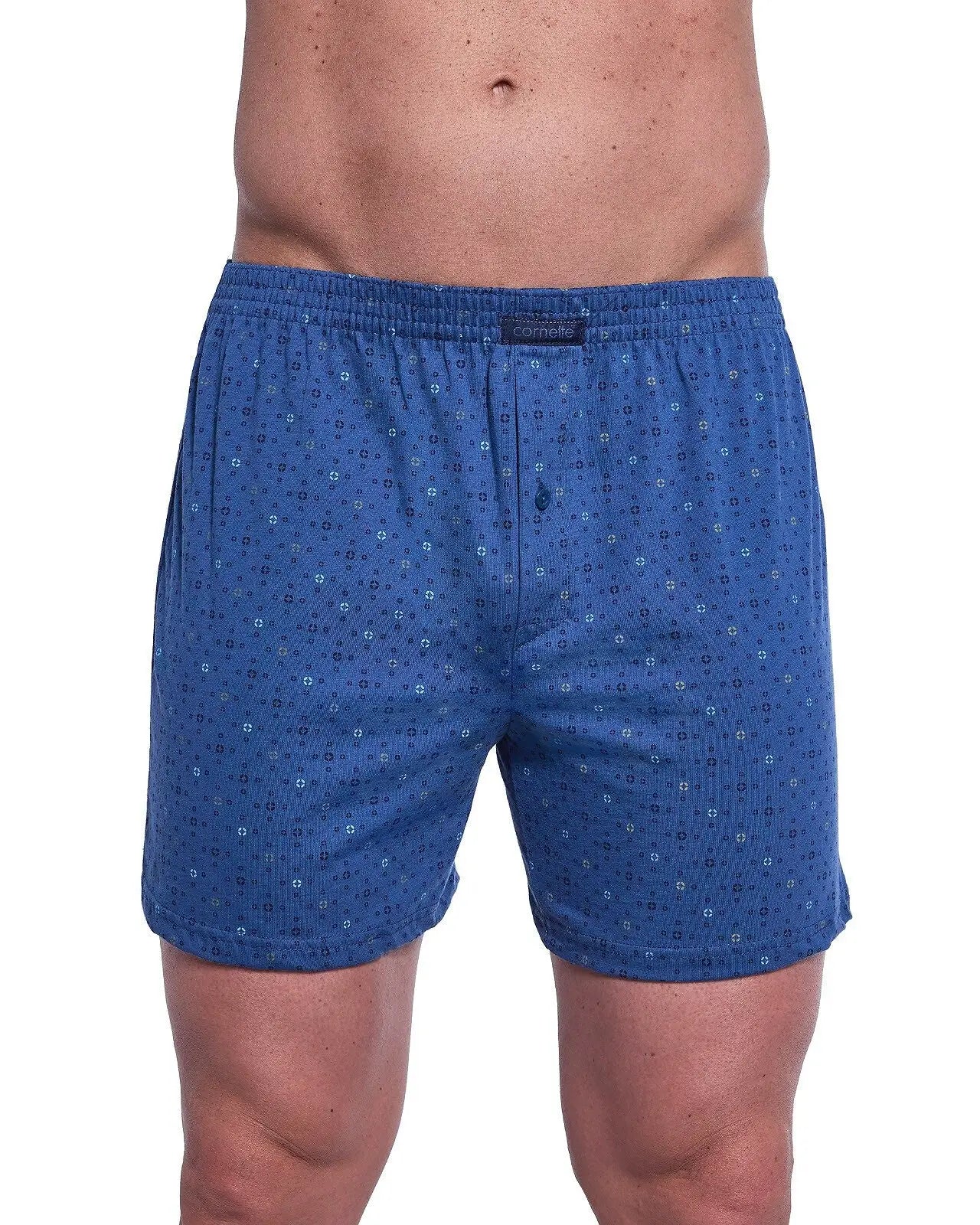 Boxer uomo ampio con bottoni in cotone elasticizzato