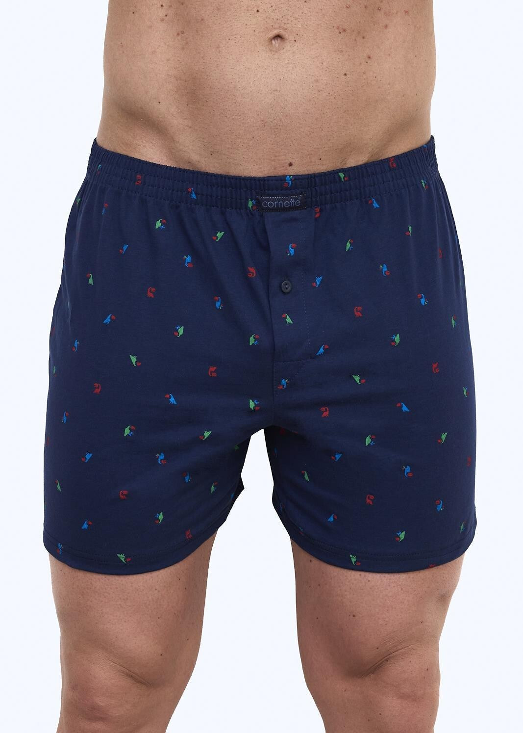 Boxer uomo ampio con bottoni in cotone elasticizzato