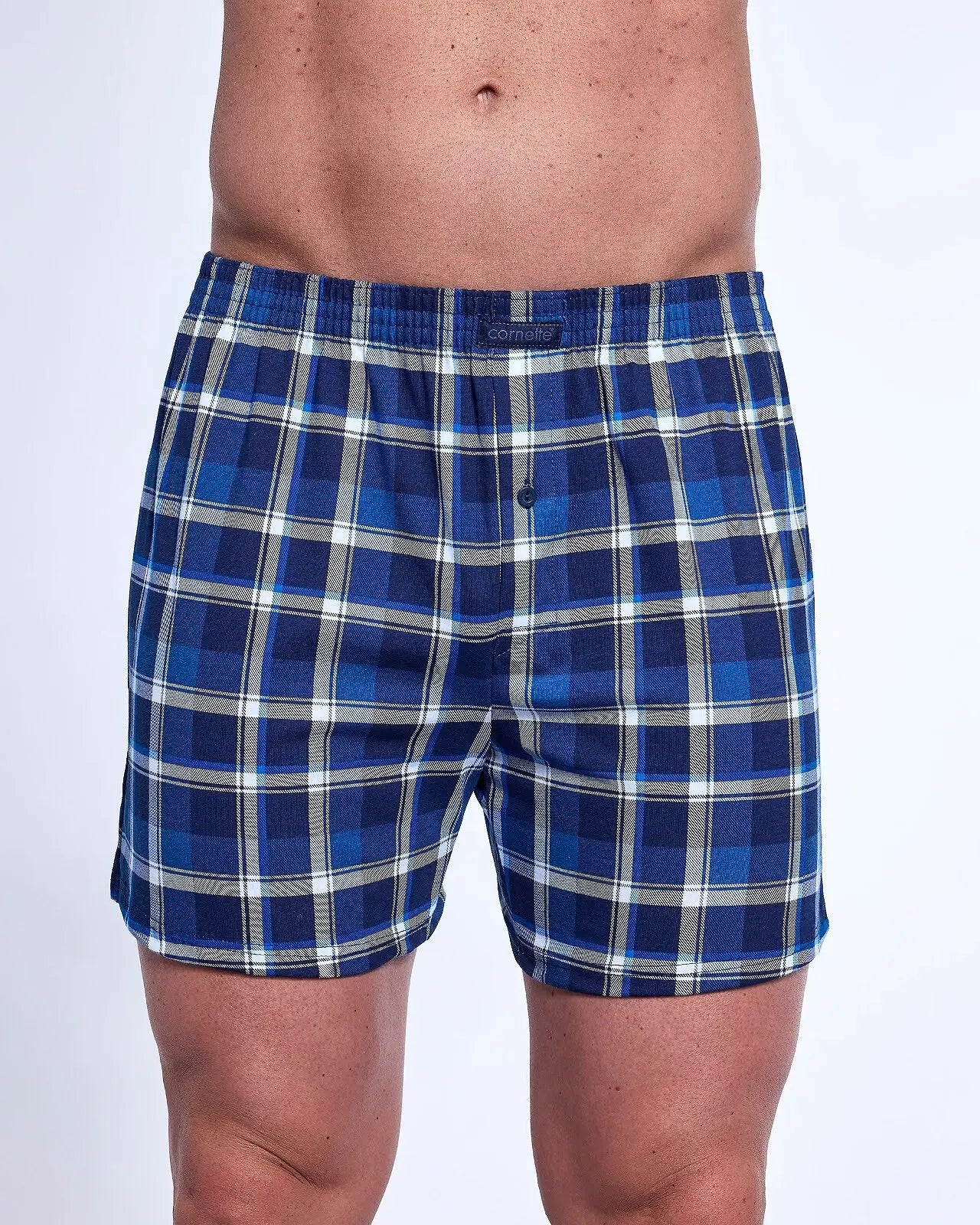 Boxer uomo ampio con bottoni in cotone elasticizzato