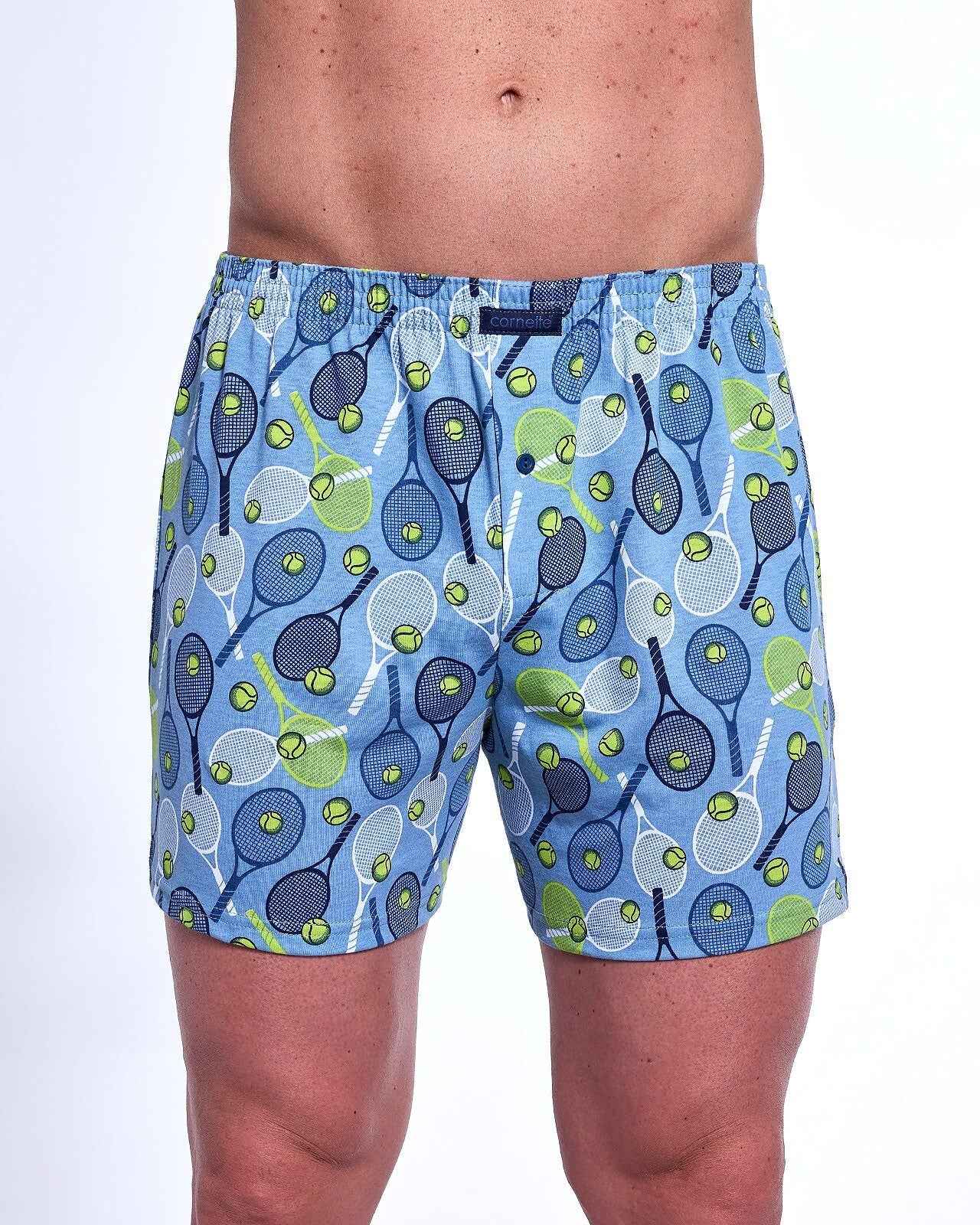 Boxer uomo ampio con bottoni in cotone elasticizzato