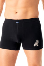 Boxer uomo in cotone elasticizzato con stampa gufo - mxh 703