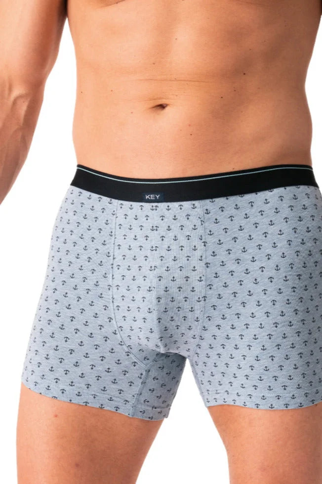 Boxer uomo in cotone premium – stampa marinara con elastico