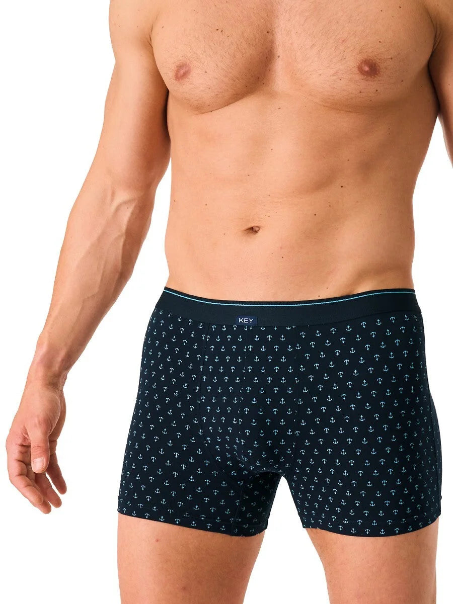 Boxer uomo in cotone premium – stampa marinara con elastico
