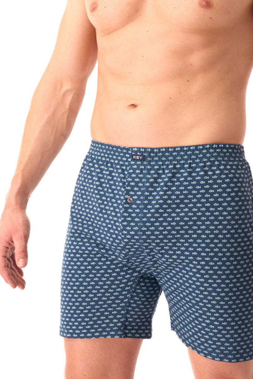 Boxer uomo in cotone con motivo a pesciolini - mxc 947