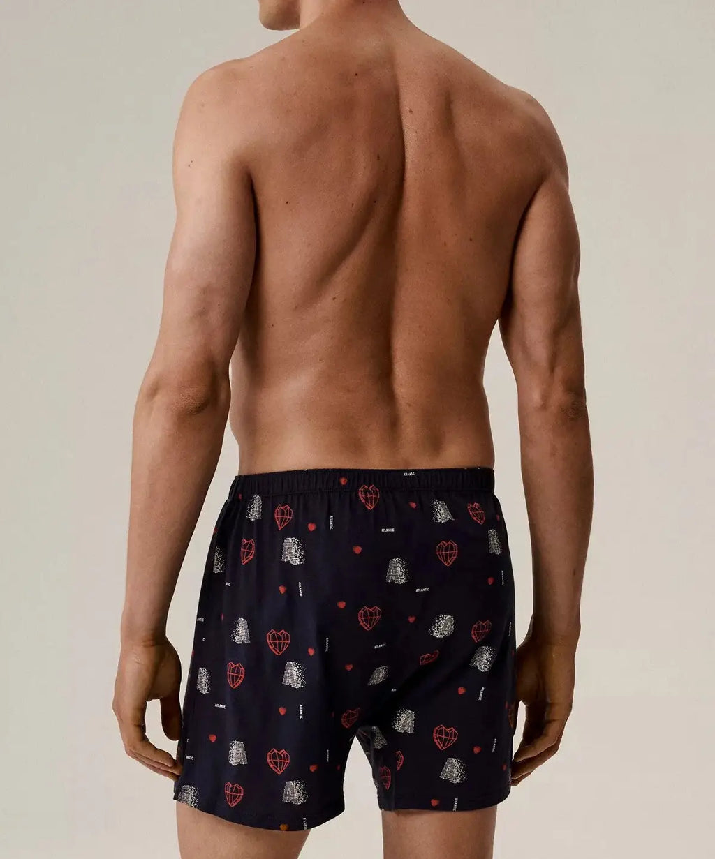 Boxer uomo larghi in cotone a cuori – pack da 2 pezzi