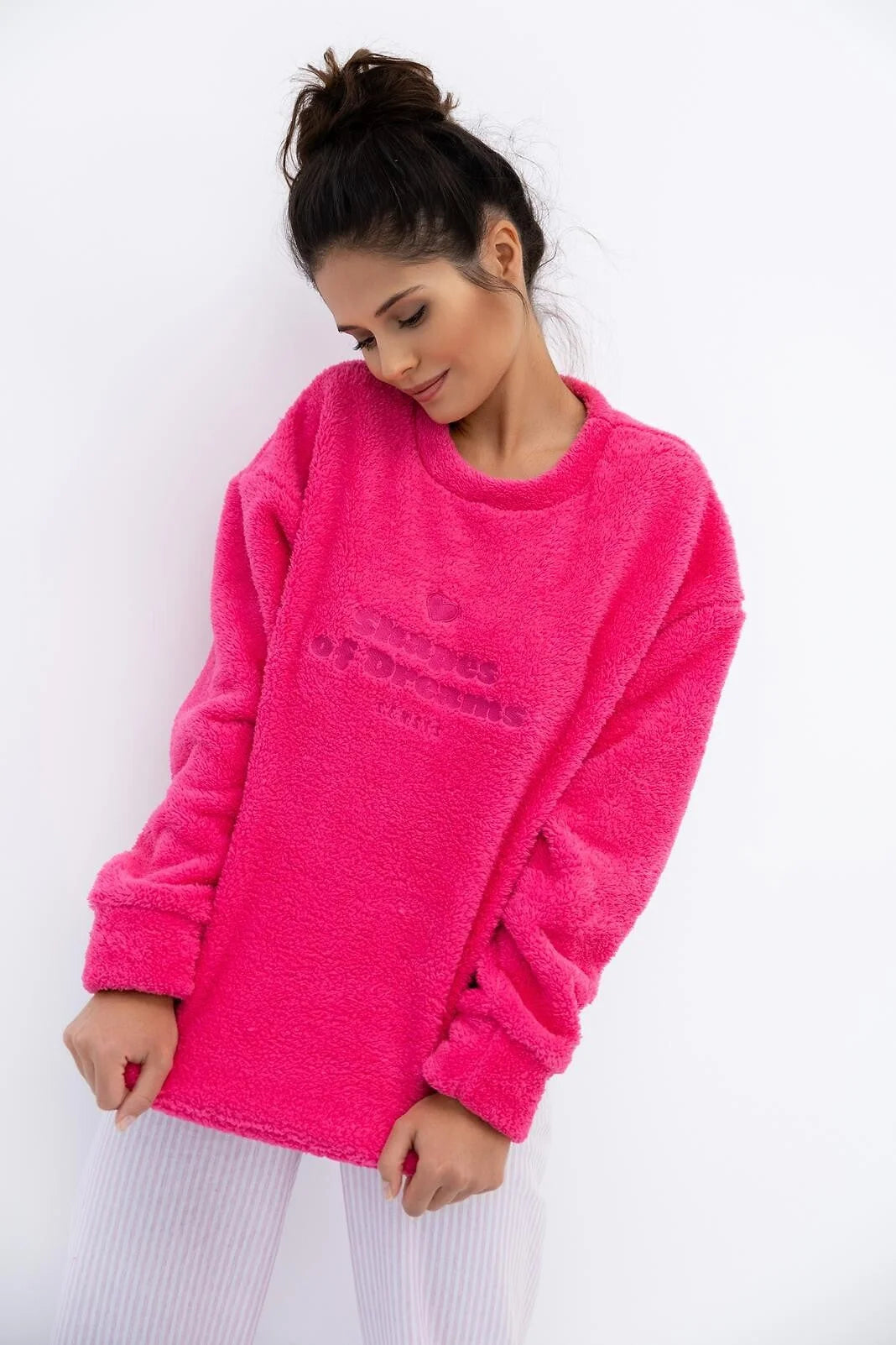 Brooklyn | calda felpa donna in tessuto soft con scritta
