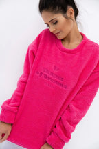 Brooklyn | calda felpa donna in tessuto soft con scritta