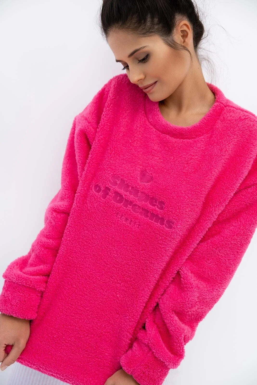 Brooklyn | calda felpa donna in tessuto soft con scritta
