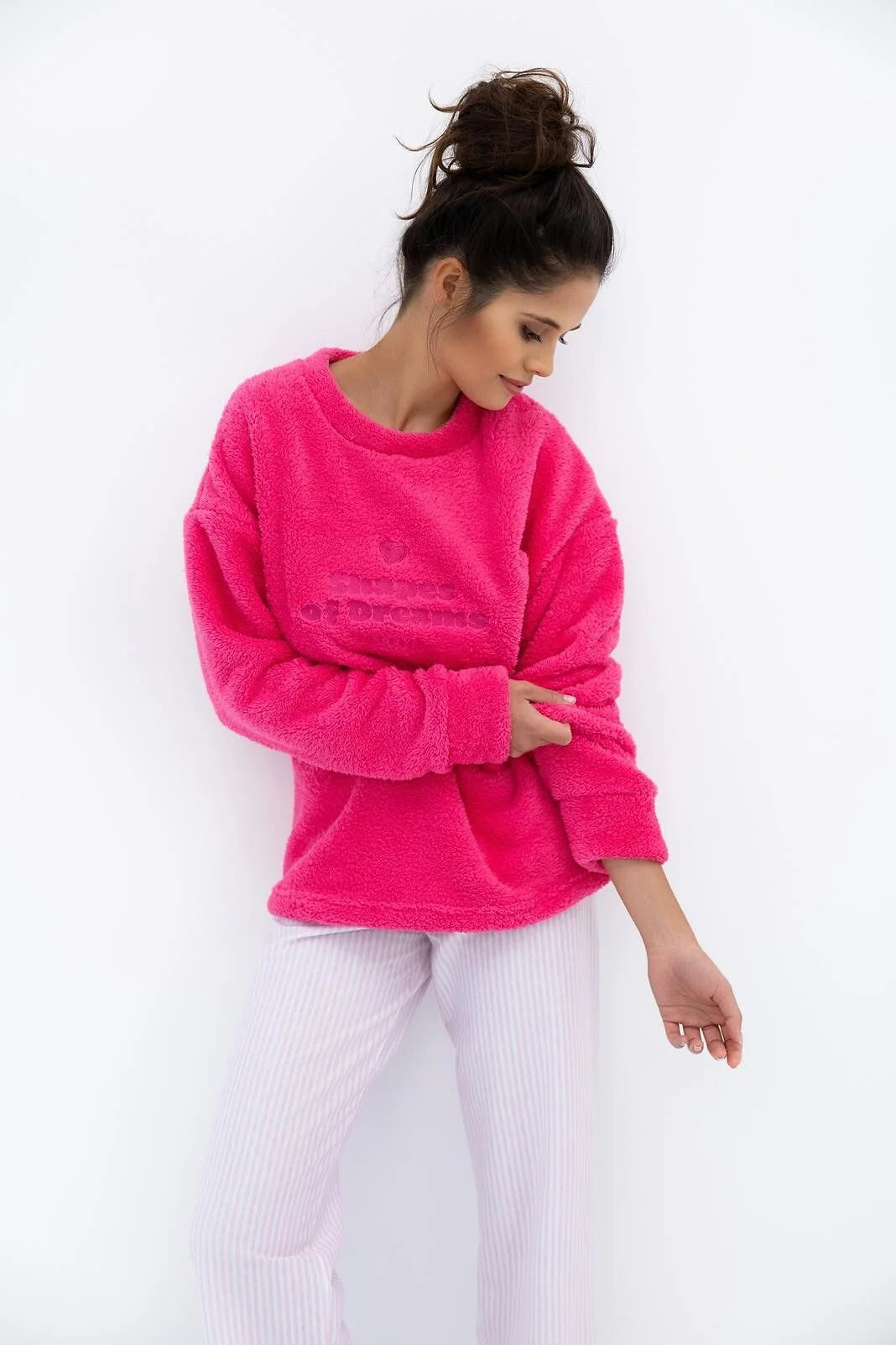 Brooklyn | calda felpa donna in tessuto soft con scritta