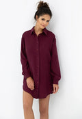 Burgundy | camicia lunga da donna in mussola di cotone