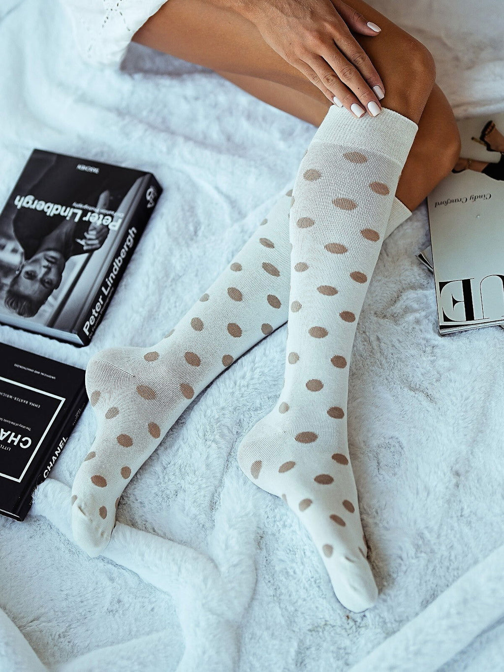 Calze al ginocchio da donna in cotone elasticizzato