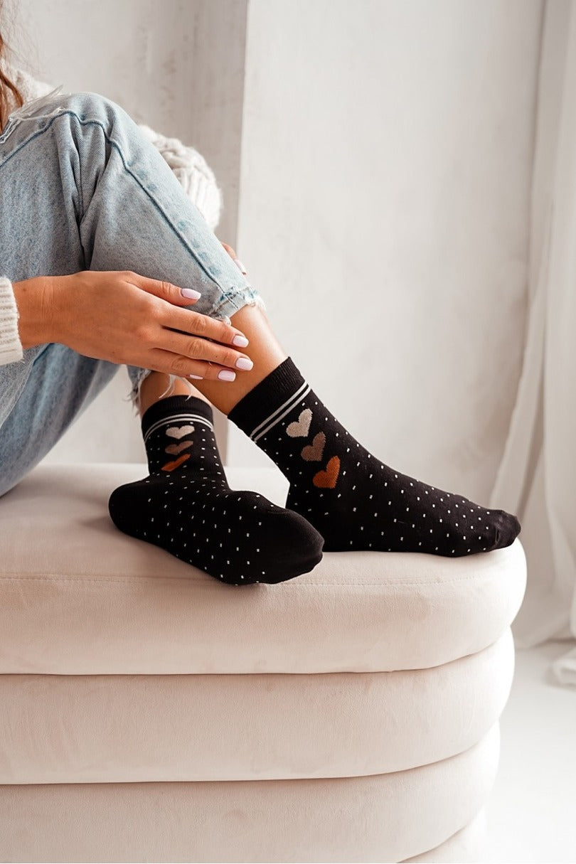 Calze corte da donna in cotone - 0200.011 - cuori