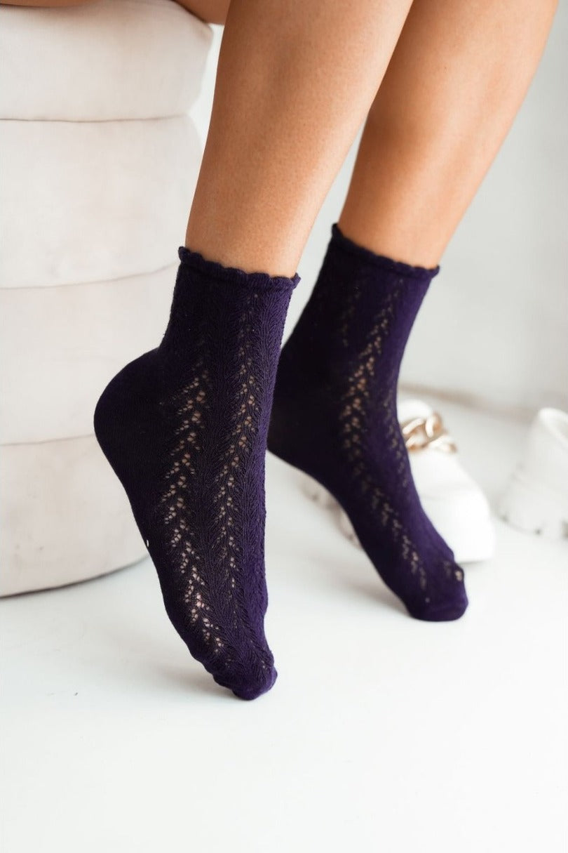 Calze corte da donna traforate in cotone - 0989.001