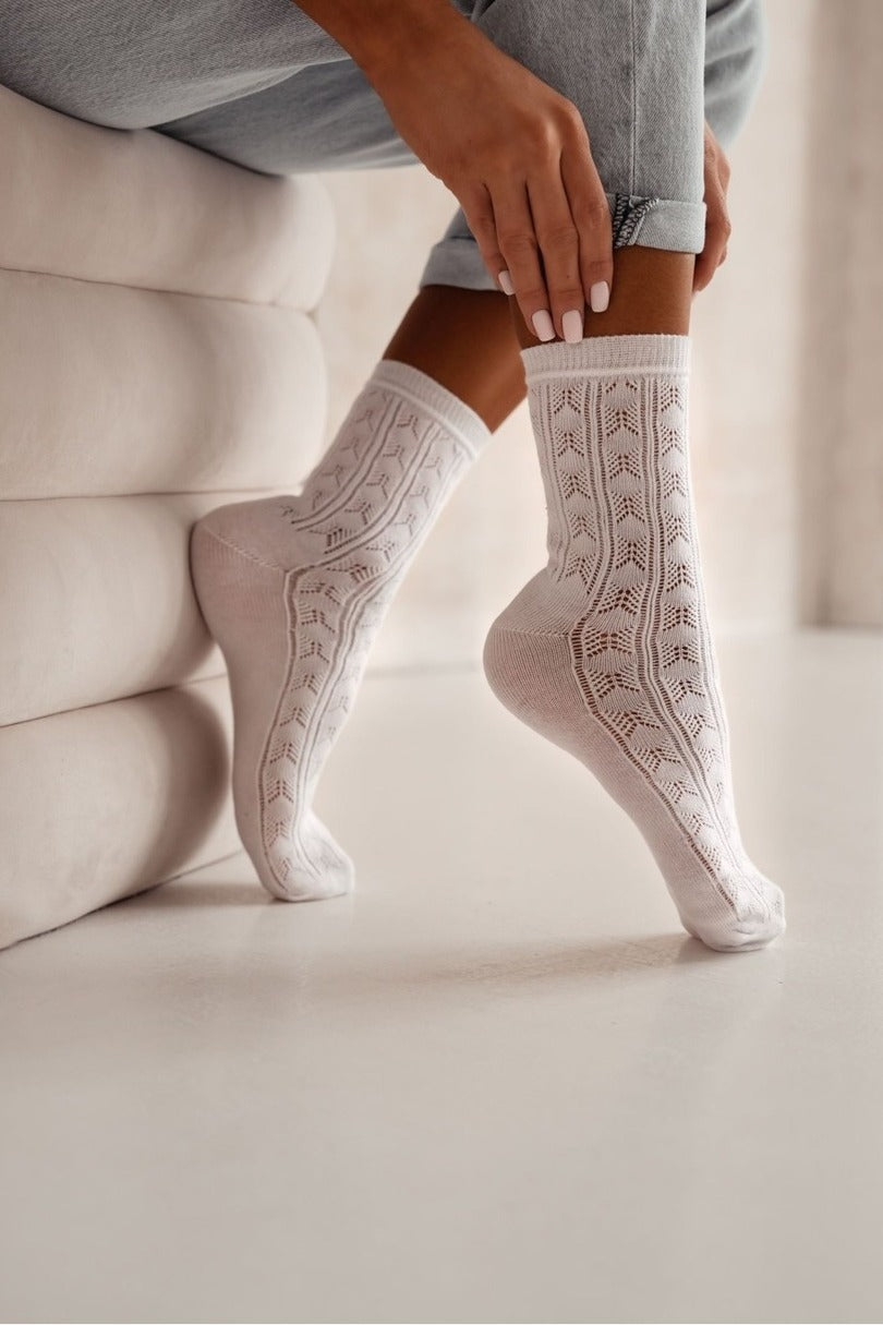Calze corte da donna traforate in cotone - 0989.007