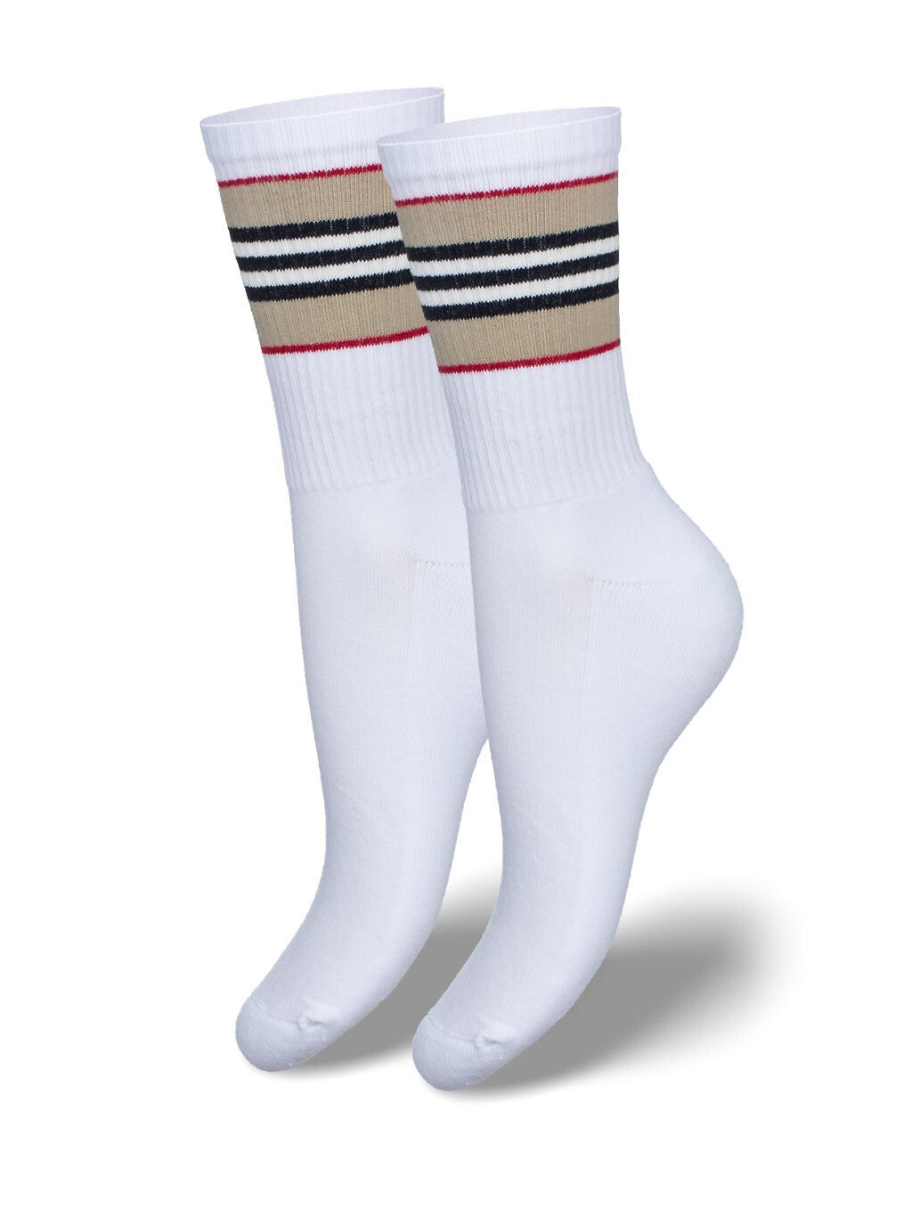 Calze corte donna - 0071-006 - con polsino a righe