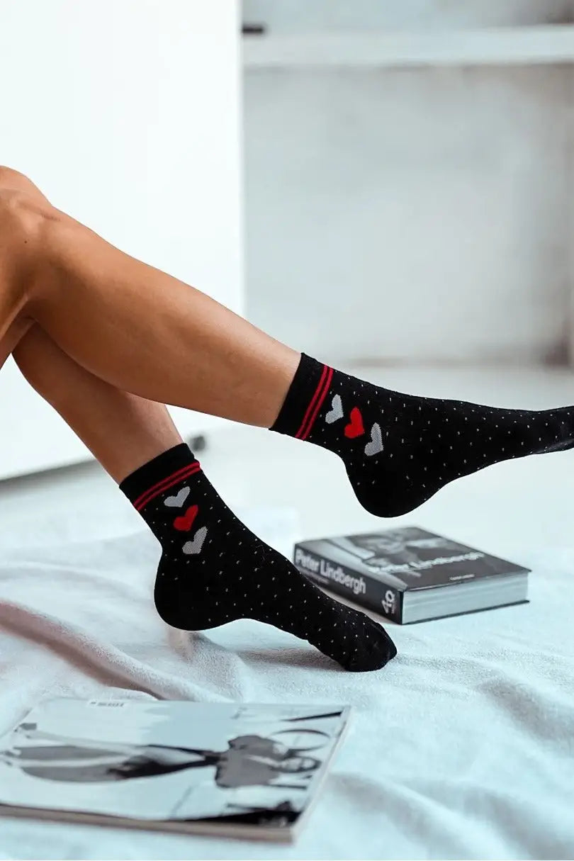Calze corte da donna in cotone | 0200.011 - cuori
