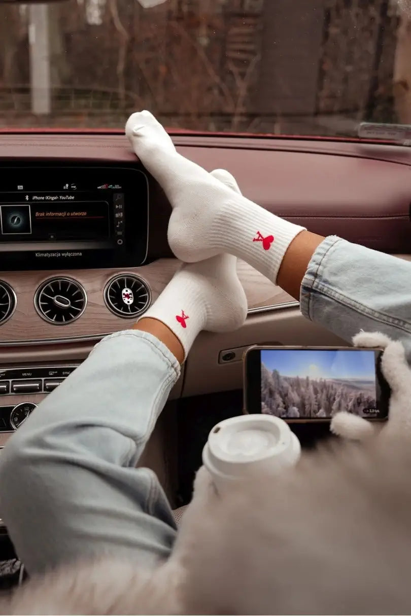 Calze corte da donna in cotone | 0200.135 - cuoricini