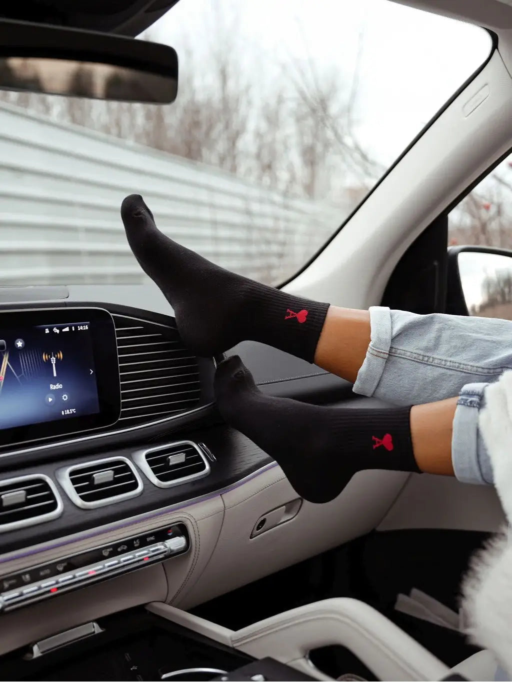 Calze corte da donna in cotone | 0200.135 - cuoricini