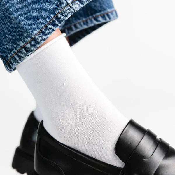 Calze corte donna con risvolto senza elastico - 115