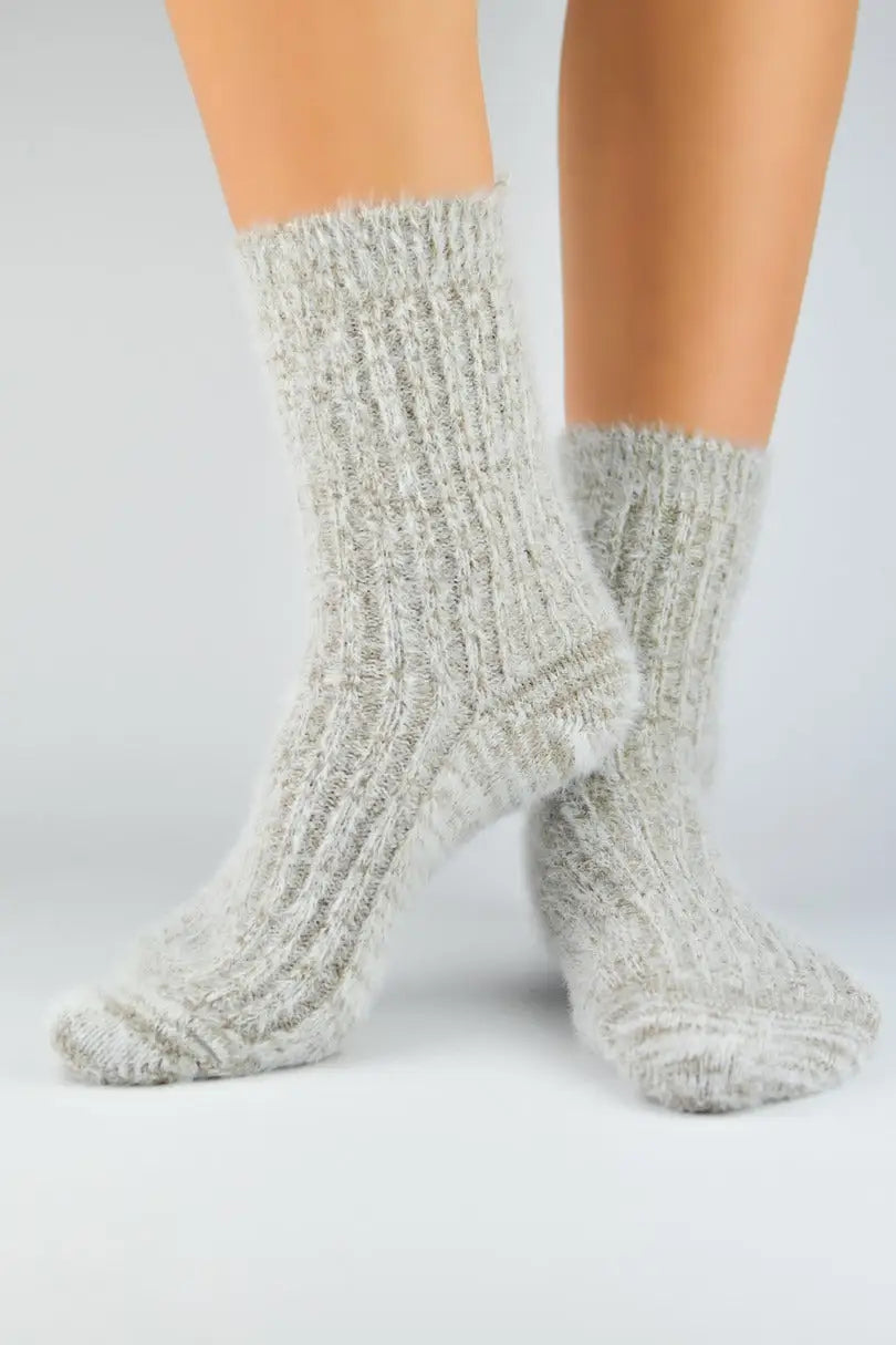 Calze corte da donna soffici e a coste - sb038