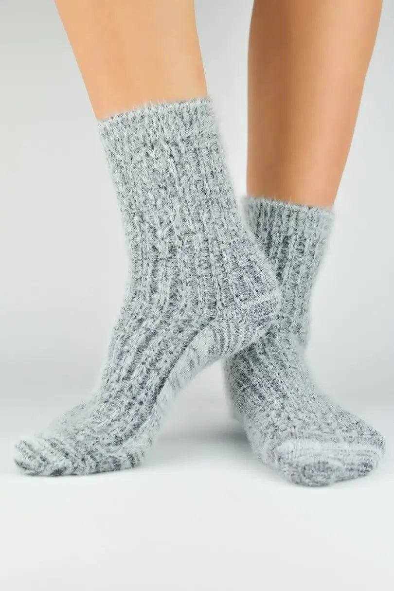 Calze corte da donna soffici e a coste - sb038