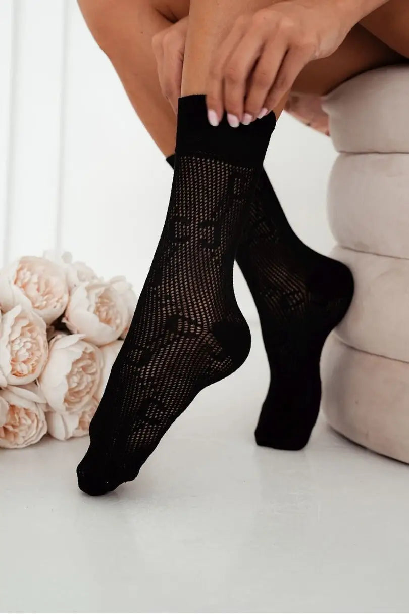 Calze corte da donna traforate in cotone - 0989.005