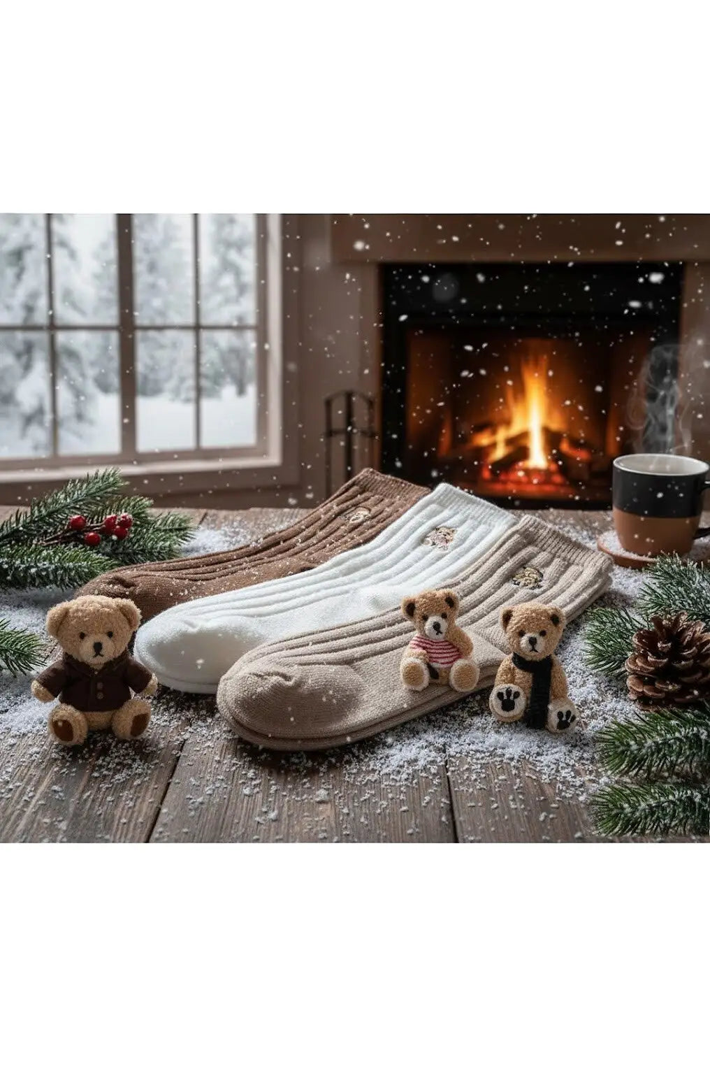 Calze lunghe donna in puro cashmere (95% ) | orsetto