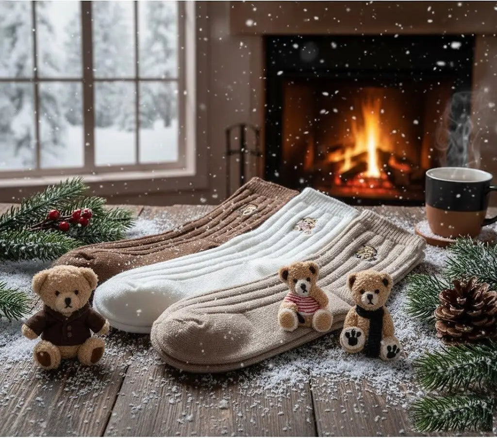 Calze lunghe donna in puro cashmere (95% ) | orsetto