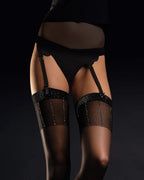 Calze per reggicalze con bordo in lurex dorato - 20 den