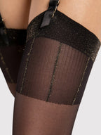 Calze per reggicalze con bordo in lurex dorato - 20 den