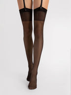 Calze per reggicalze con bordo in lurex dorato - 20 den