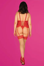 Calze per reggicalze con pizzo rosso | blossmina