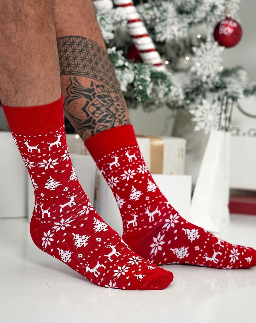Calze uomo colorate con motivo natalizio | 1290-026