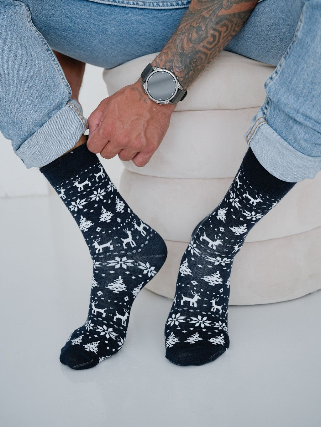 Calze uomo colorate con motivo natalizio | 1290-026