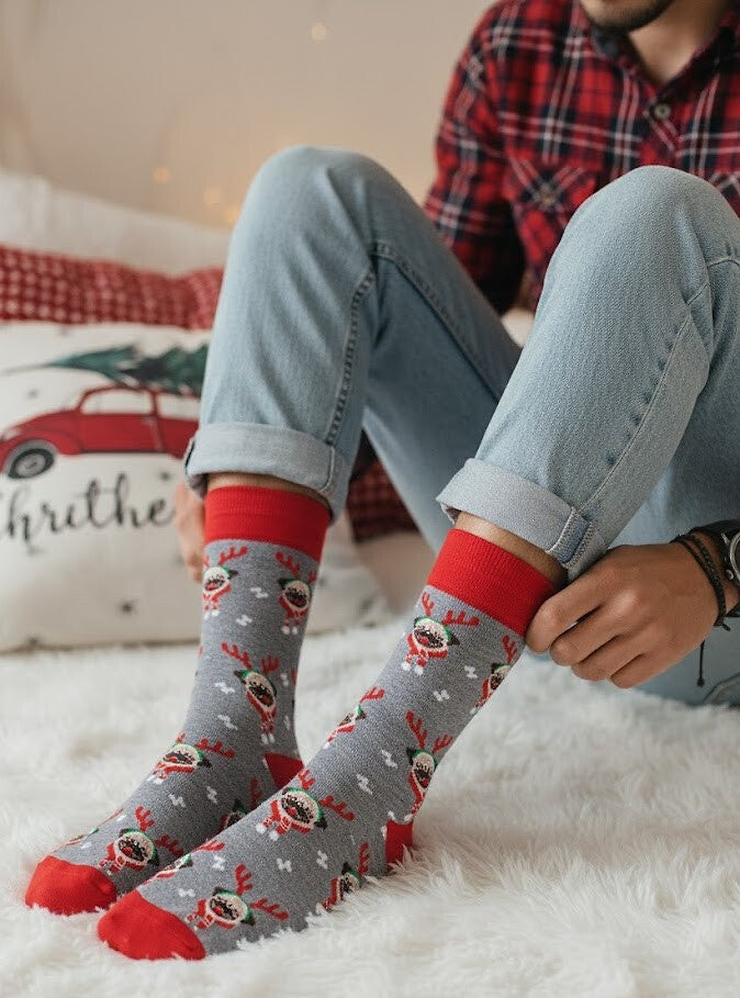 Calze uomo colorate con motivo natalizio | 1290-036
