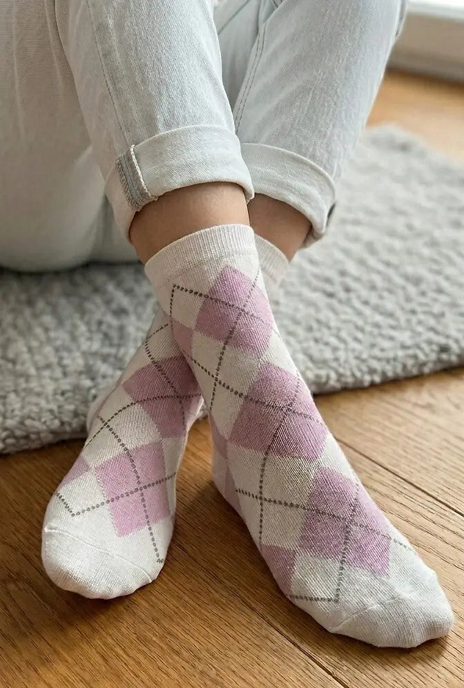 Calzini casual chic – cotone premium a losanghe colorate