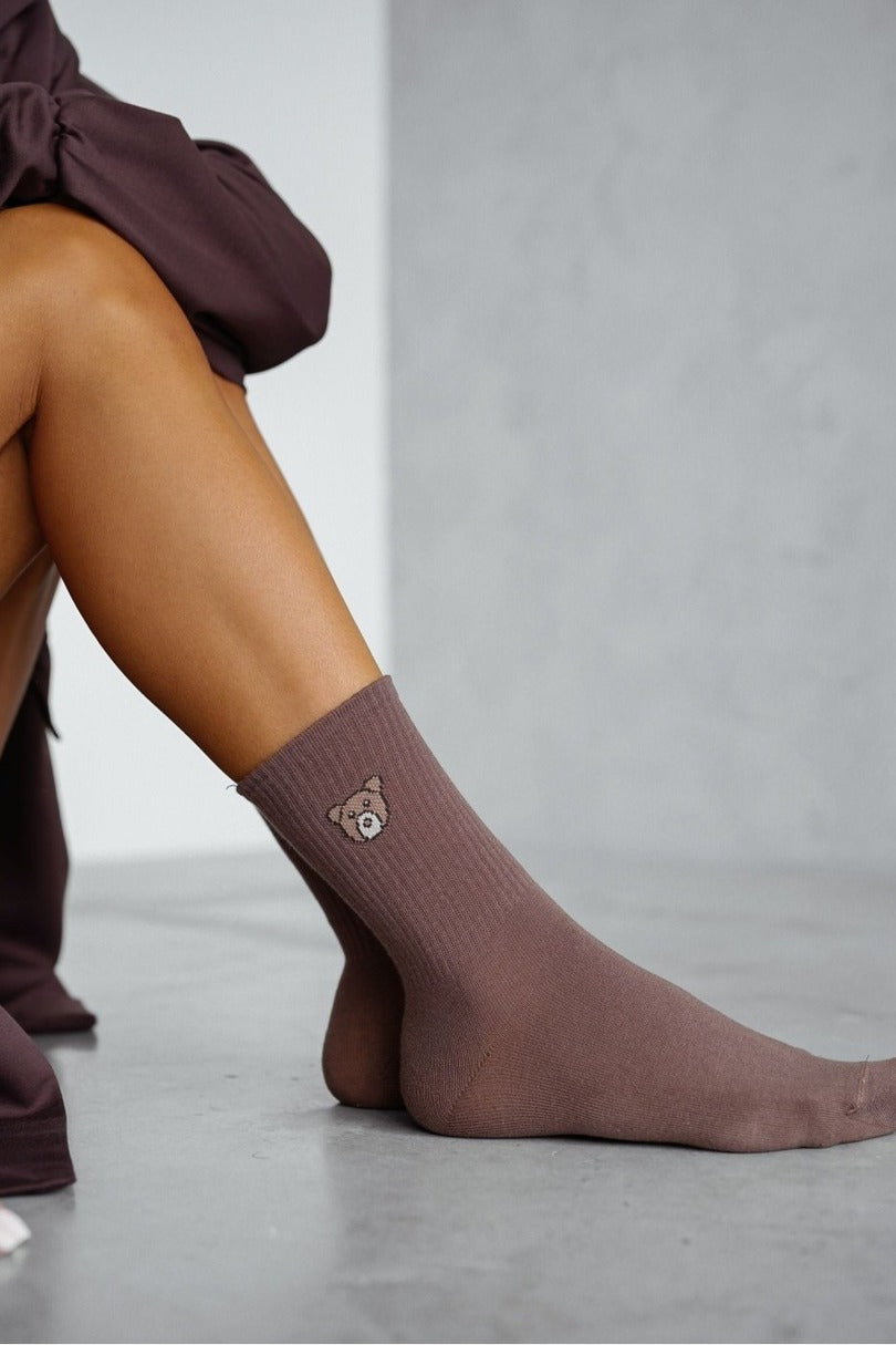 Calzini da donna in cotone con simpatica fantasia orsetto