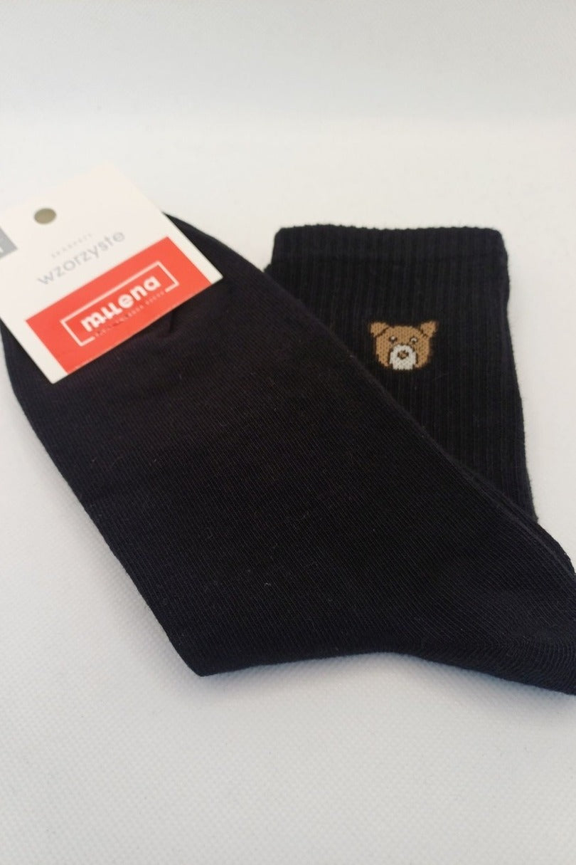 Calzini da donna in cotone con simpatica fantasia orsetto