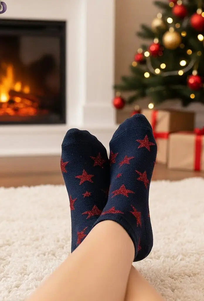 Calzini da donna in microfibra con stelle | christmas chill