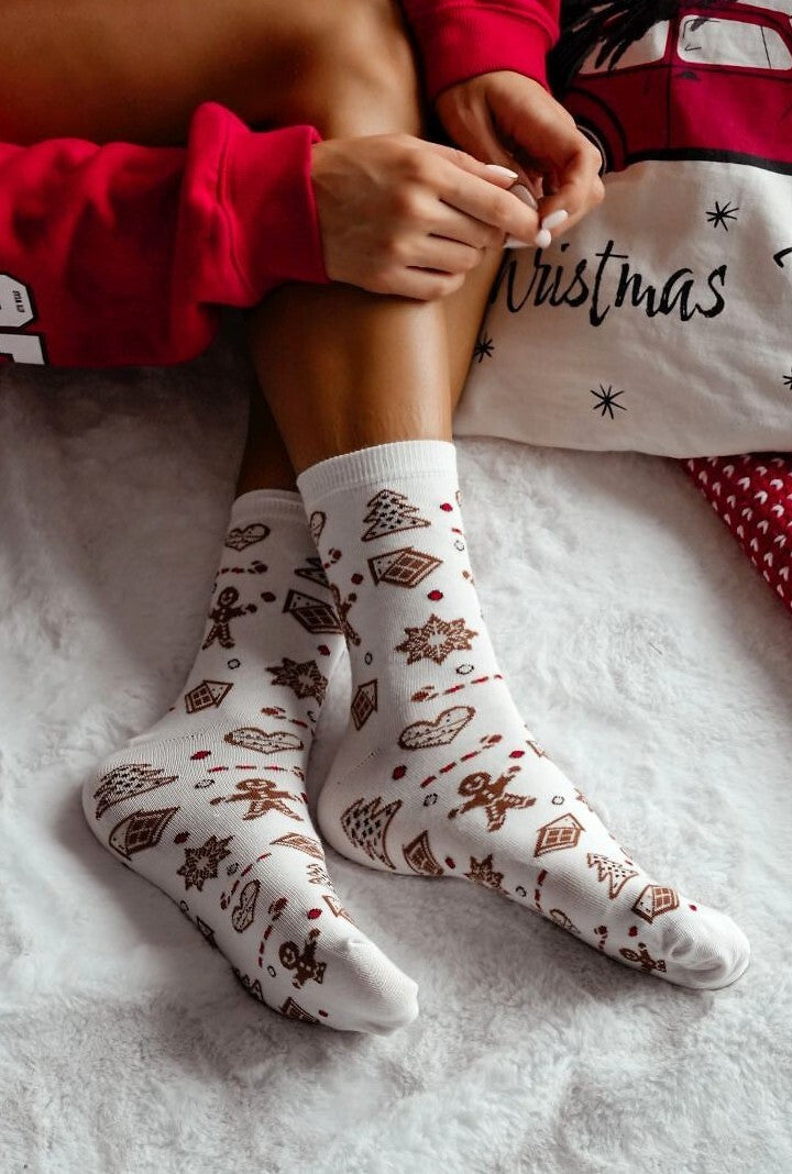 Calzini da donna natalizi in cotone - 1283-038