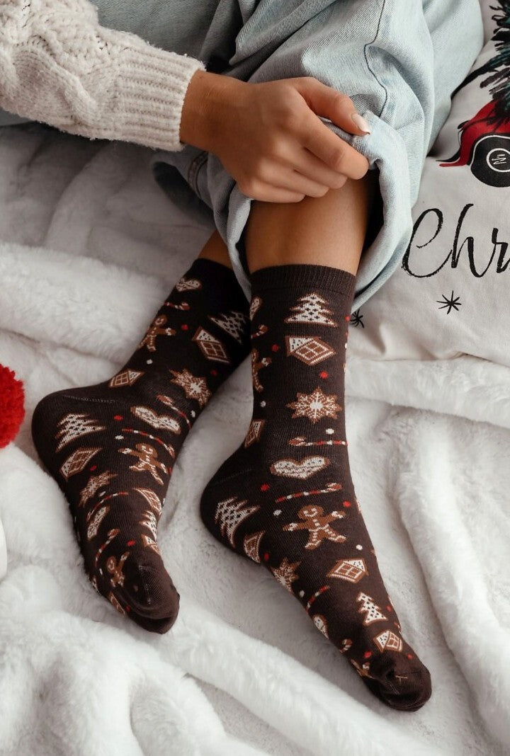 Calzini da donna natalizi in cotone - 1283-038