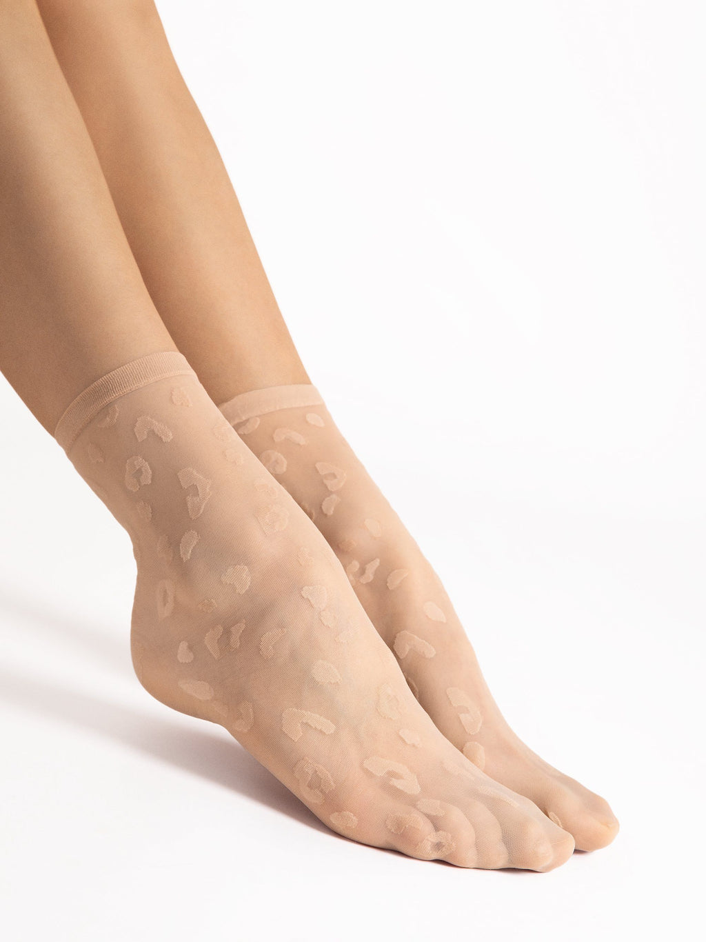Calzini velati a stampa animalier con bordo comfort - 8 den