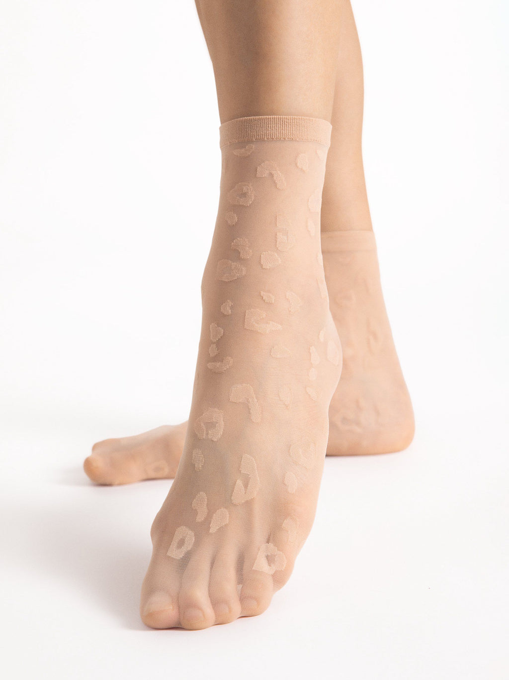 Calzini velati a stampa animalier con bordo comfort - 8 den