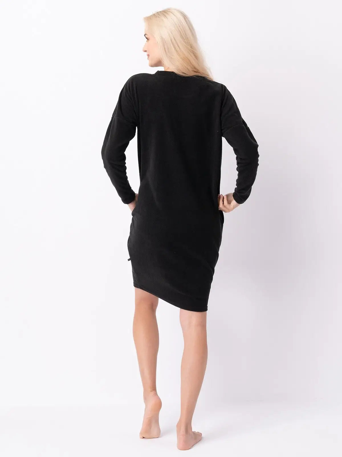 Camicia calda da donna in micropile con stampa di gatti