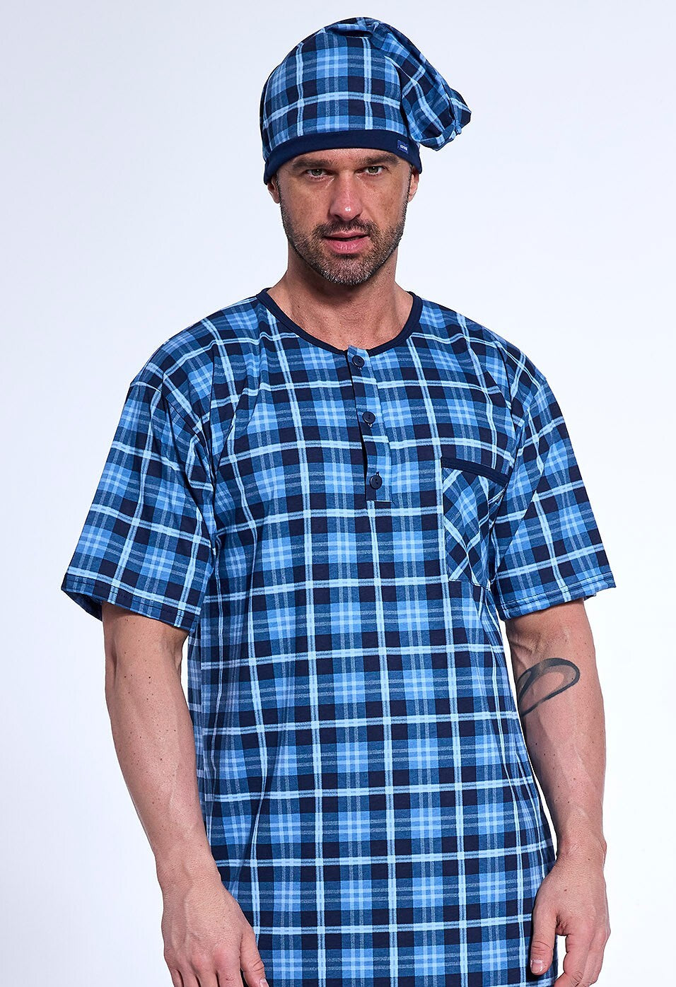 Camicia da note da uomo a quadri in puro cotone 109/31