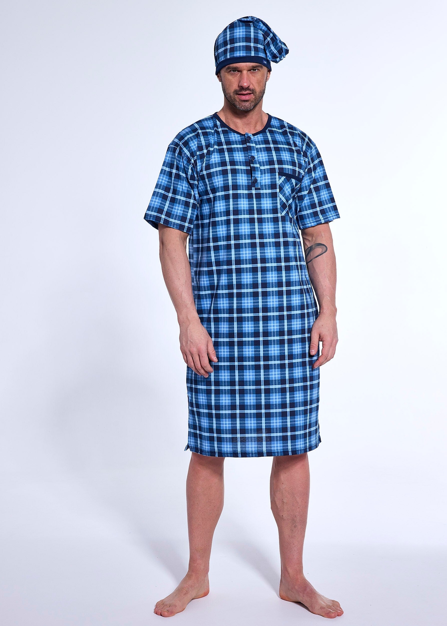 Camicia da note da uomo a quadri in puro cotone 109/31