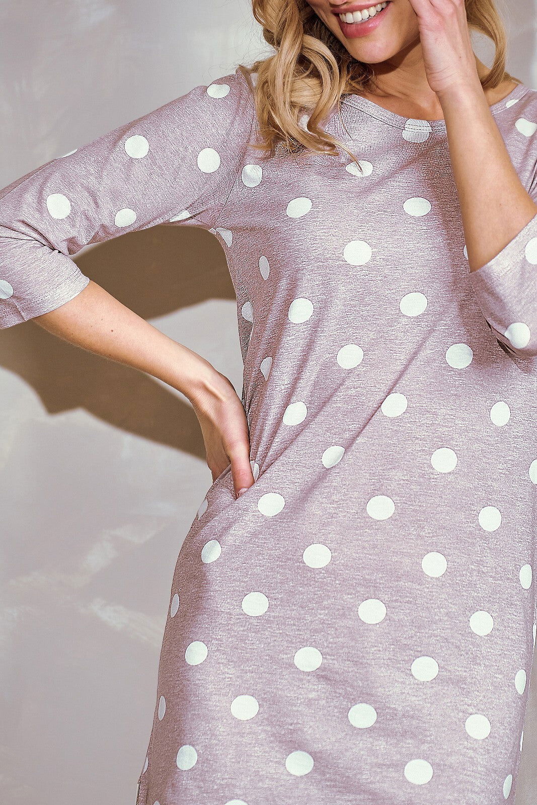 Camicia da notte da donna con stampa a pois - dolly