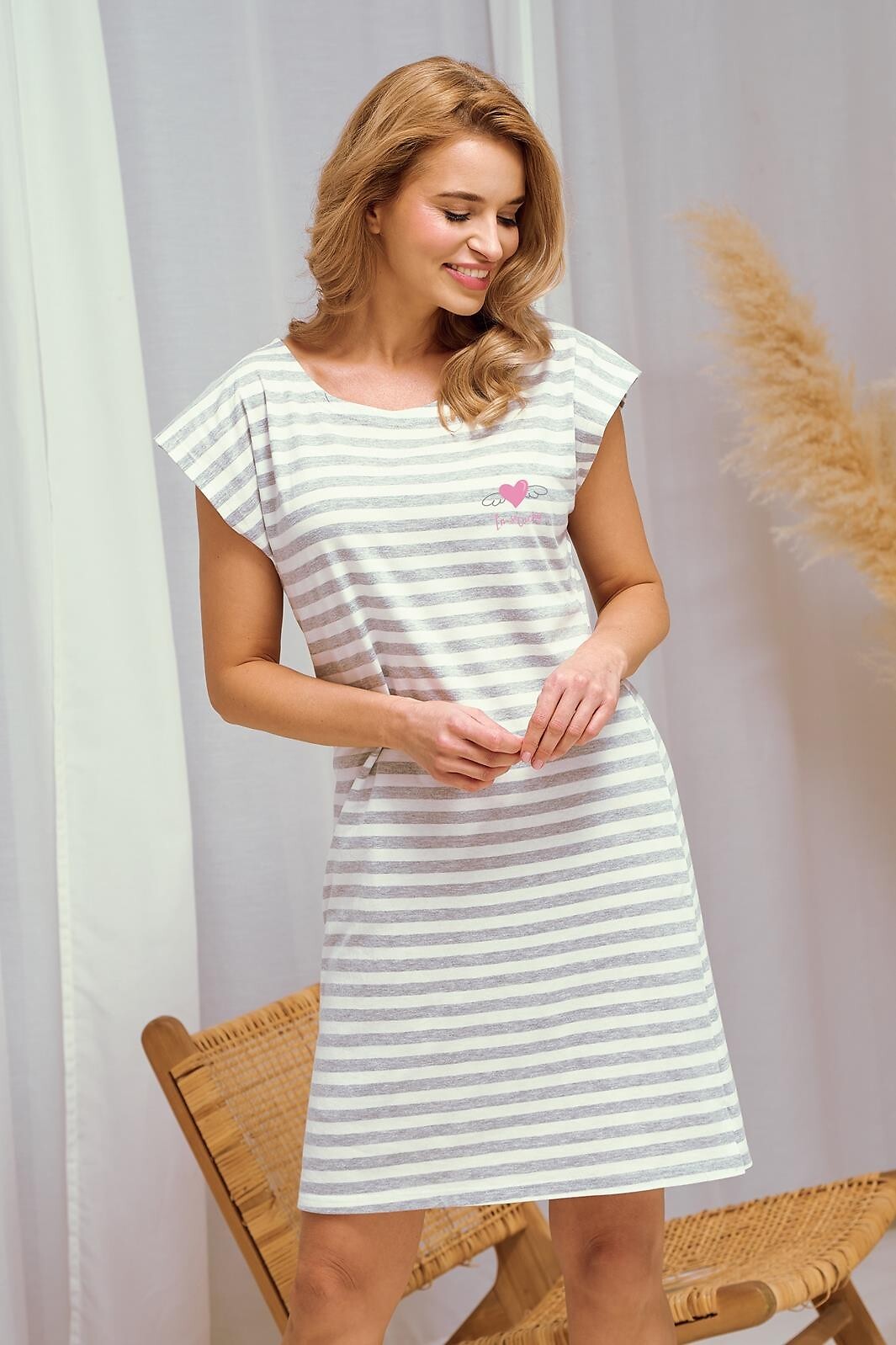 Camicia da notte da donna in cotone elasticizzato harper