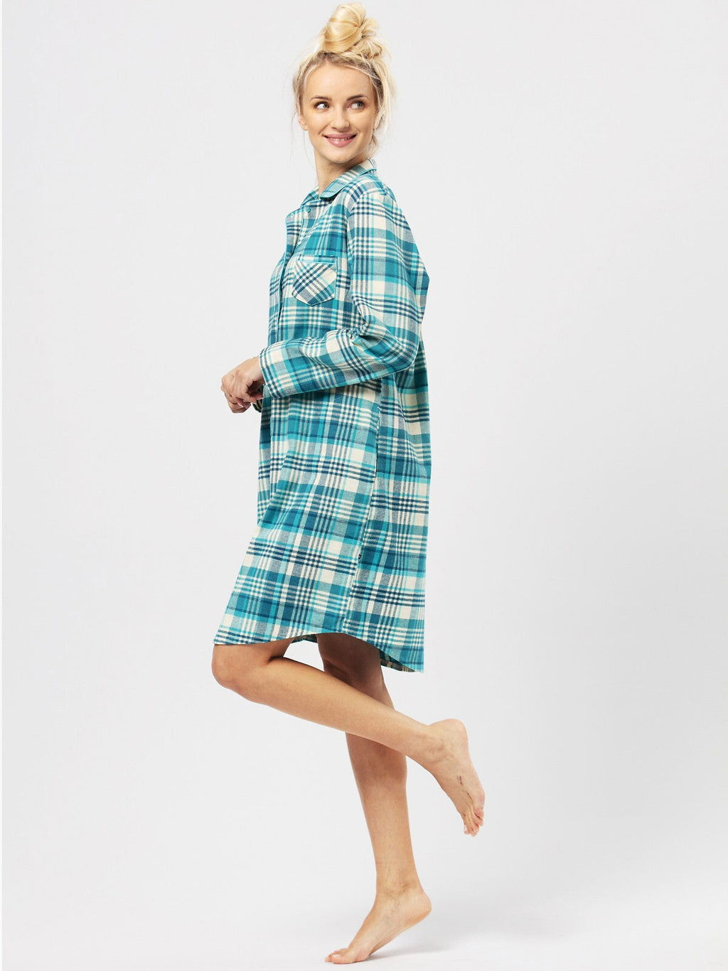 Camicia da notte da donna in flanella di cotone doroty