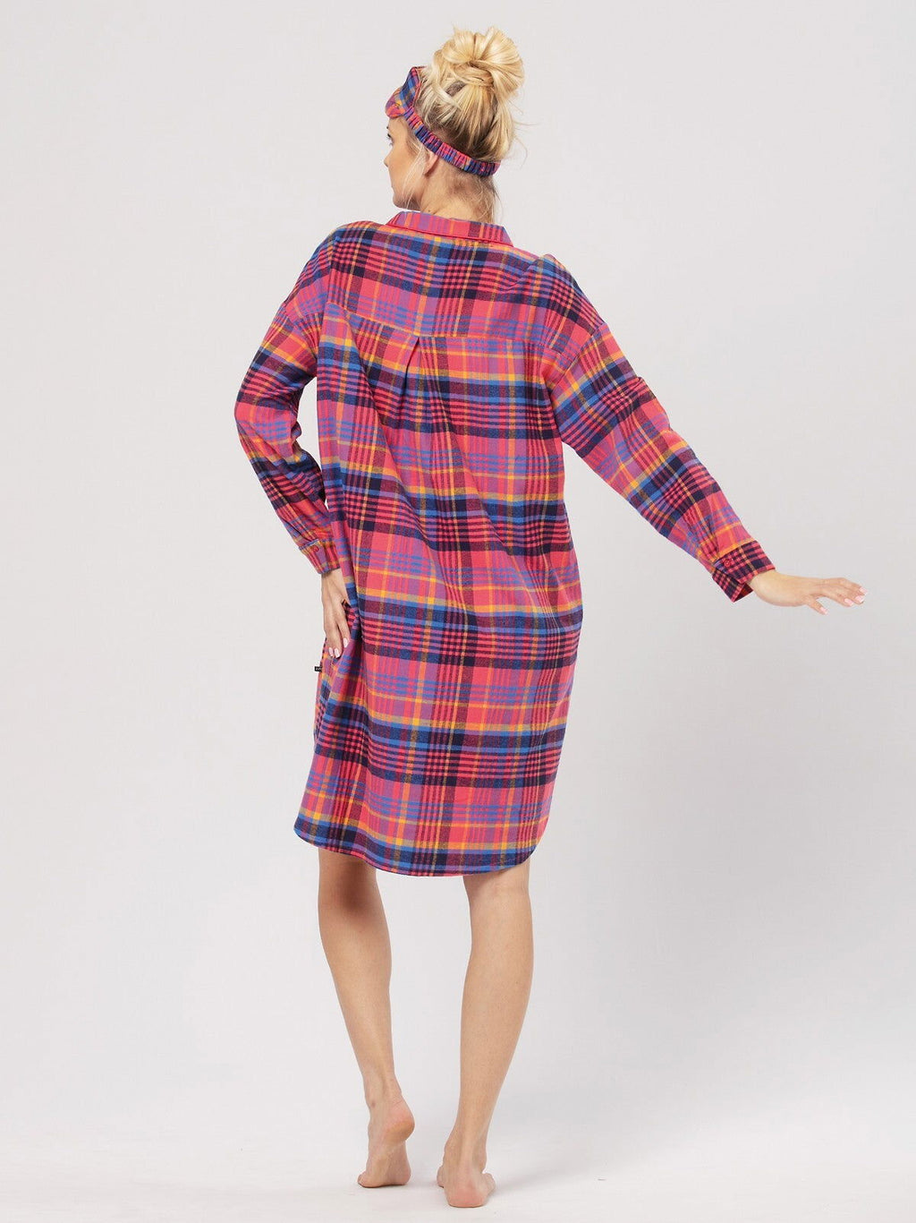 Camicia da notte da donna in flanella di cotone - strawberry
